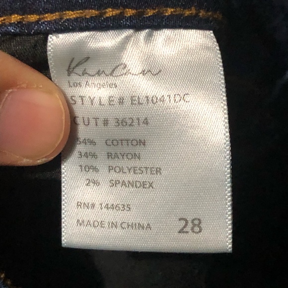 Kancan Jeans Women's 28 Dark Wash Bootcut Skinny Flare Mid Rise Stretch Denim - Picture 3 of 5